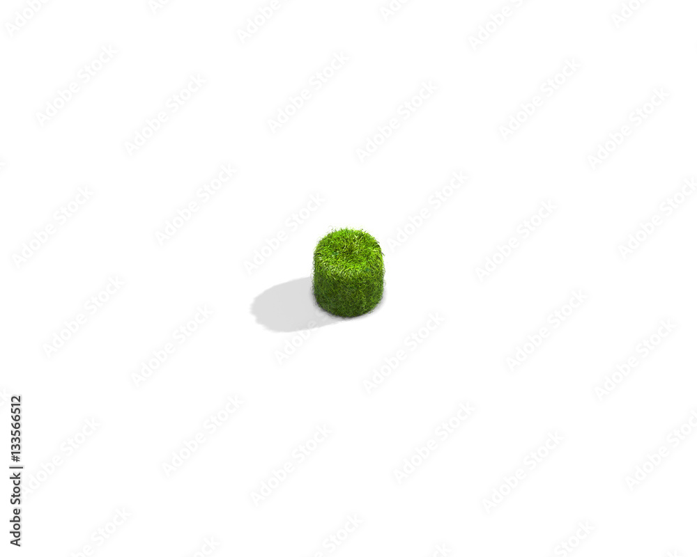 Grass dot punctuation mark from isometric angle with shadow on ground. Grass dot punctuation mark from isometric angle with shadow on ground.
