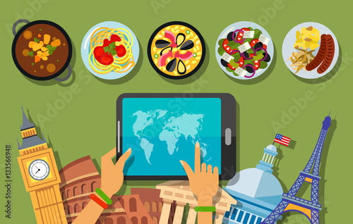 Bon Appetit Poster Design with Dishes