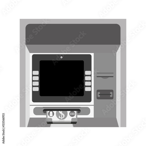 ATM machine payment economy icon image vector illustration design 