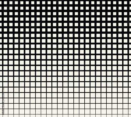 Abstract geometric black and white gradient square halftone pattern