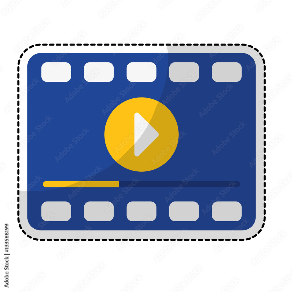 Fototapeta premium filmstrip movie or video related icon image sticker vector illustration design 