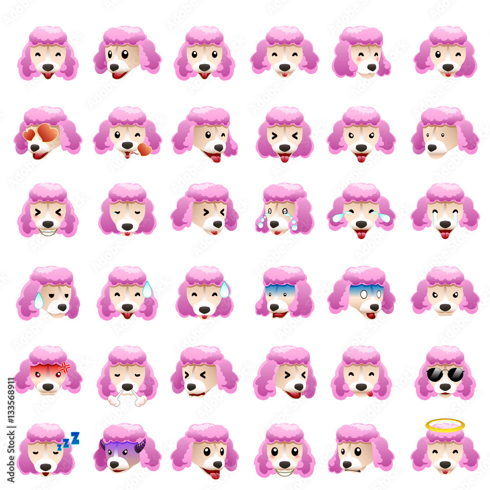 Poodles Dog Emoji Emoticon Expression Poodles Dog Emoji Emoticon Expression