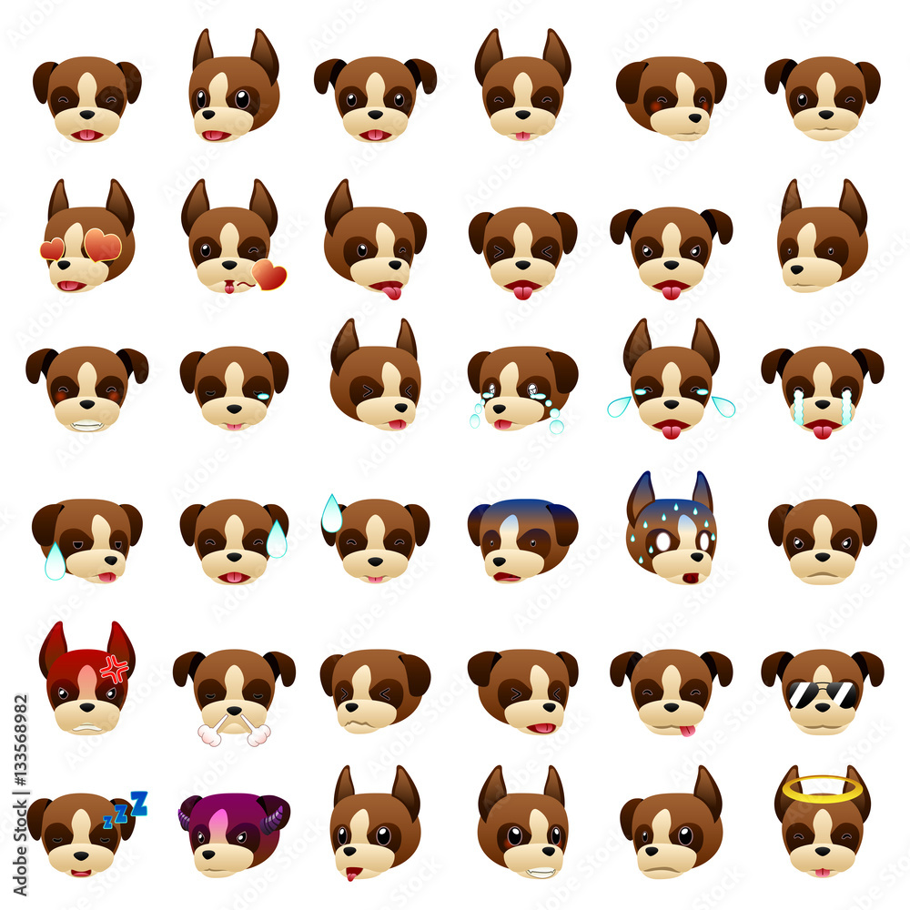 Boxer Dog Emoji Emoticon Expression Boxer Dog Emoji Emoticon Expression