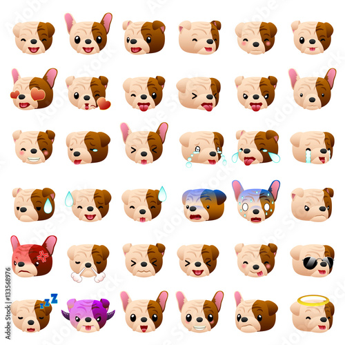 Bulldog Dog Emoji Emoticon Expression