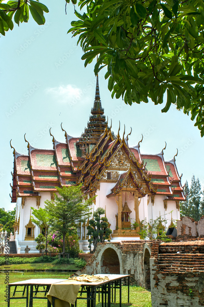 Architecture of Thailand. Royal Palace in the park.