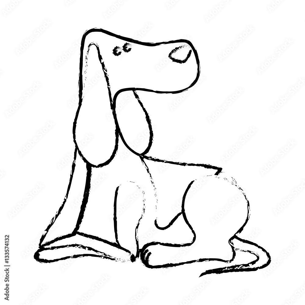 Obraz premium pedigree dog breed icon image sketch style vector illustration design 