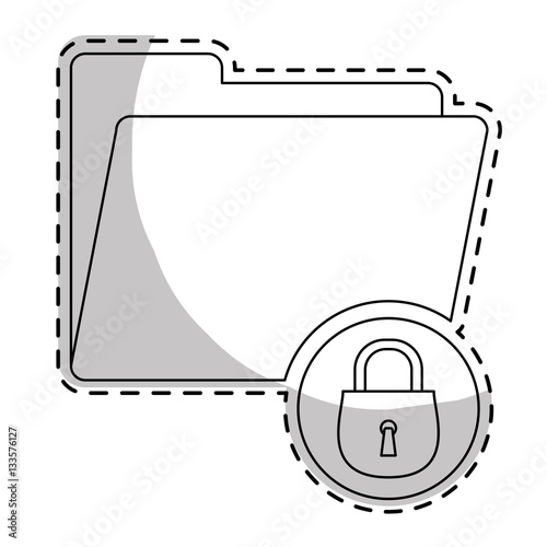 folder with padlock icon over white background. vector illustration