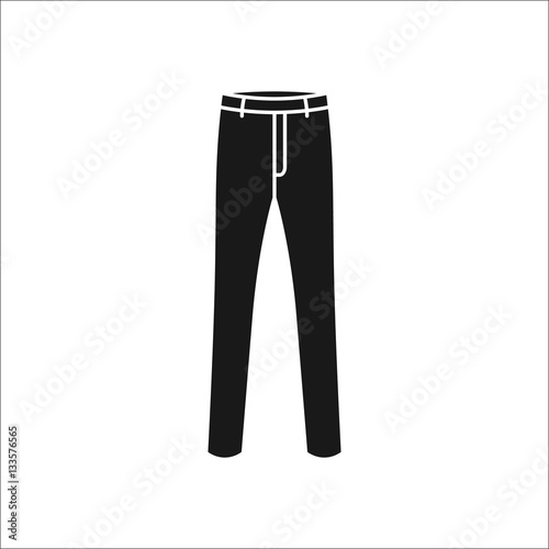 Suit trousers simple silhouette icon on background