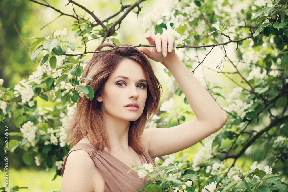 Fashion Beauty Portrait of Beautiful Model Woman in Spring Sunny Fashion Beauty Portrait of Beautiful Model Woman in Spring Sunny