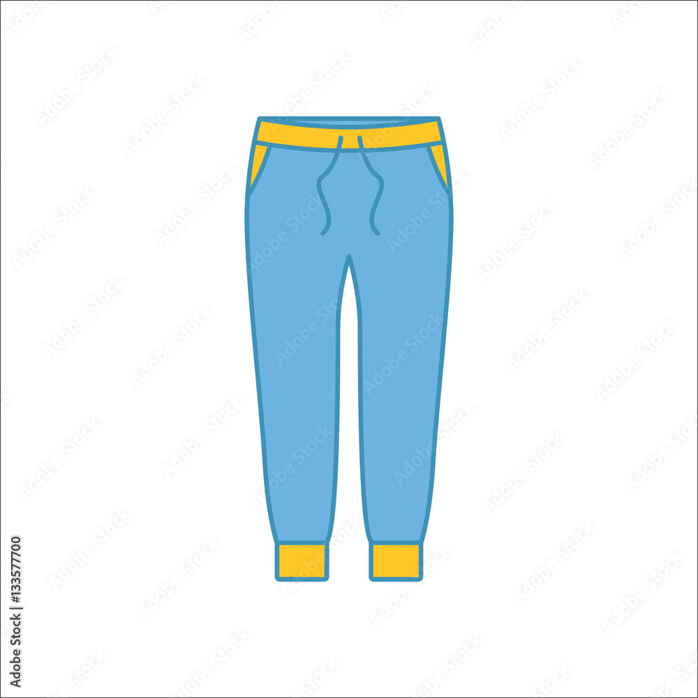 Joggers trousers or pants simple flat icon on background Joggers trousers or pants simple flat icon on background