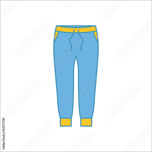 Joggers trousers or pants simple flat icon on background