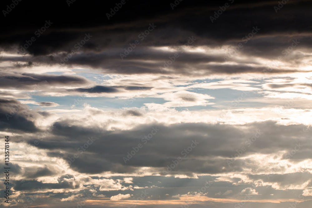 sunset with clouds