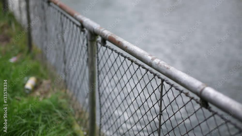 railing at the river railing at the river
