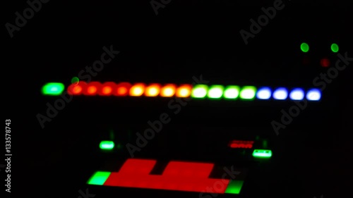 Synth Bass in The Dark With Glowing Lights photo