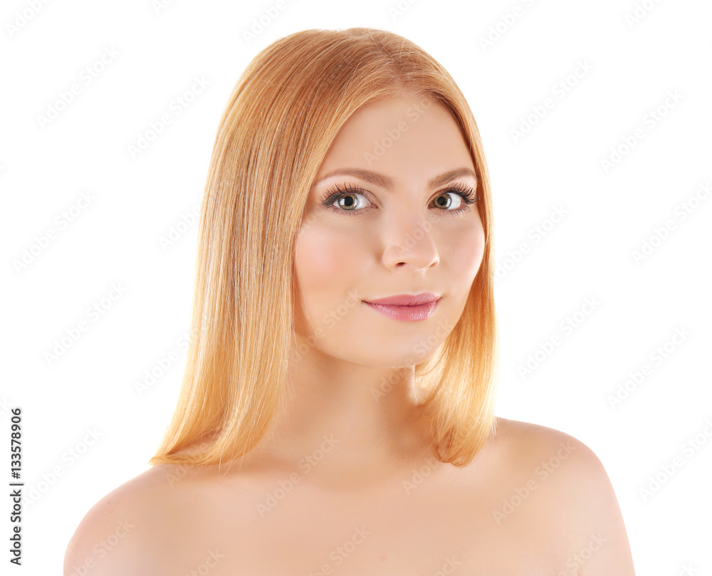 Young attractive woman on white background Young attractive woman on white background