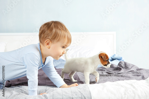 Cute little boy with funny ...