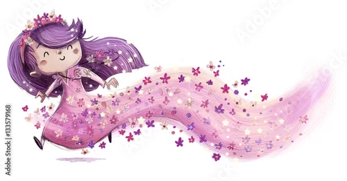 Obraz kwiat wróżka księżniczka dziewczyna