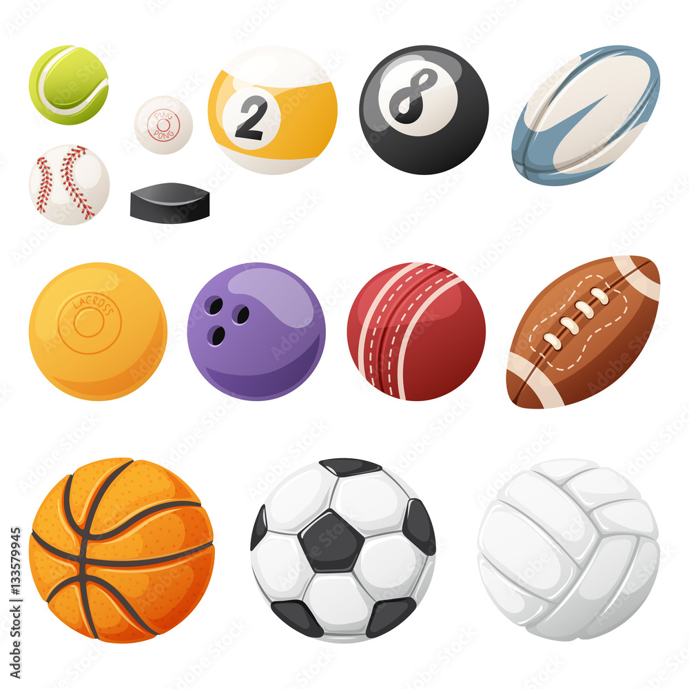 Set of balls isolated vector.