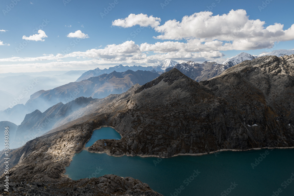 View of the Cordillera Blanca mountains, Peru.