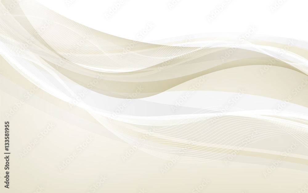 Abstract beige waves - data stream concept. Vector - obrazy, fototapety, plakaty 