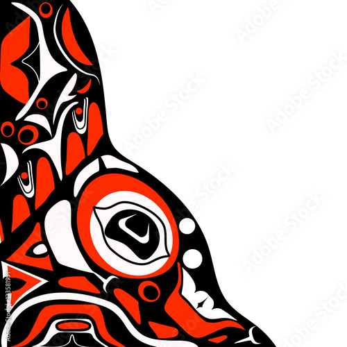 Photo abstract red background native north american