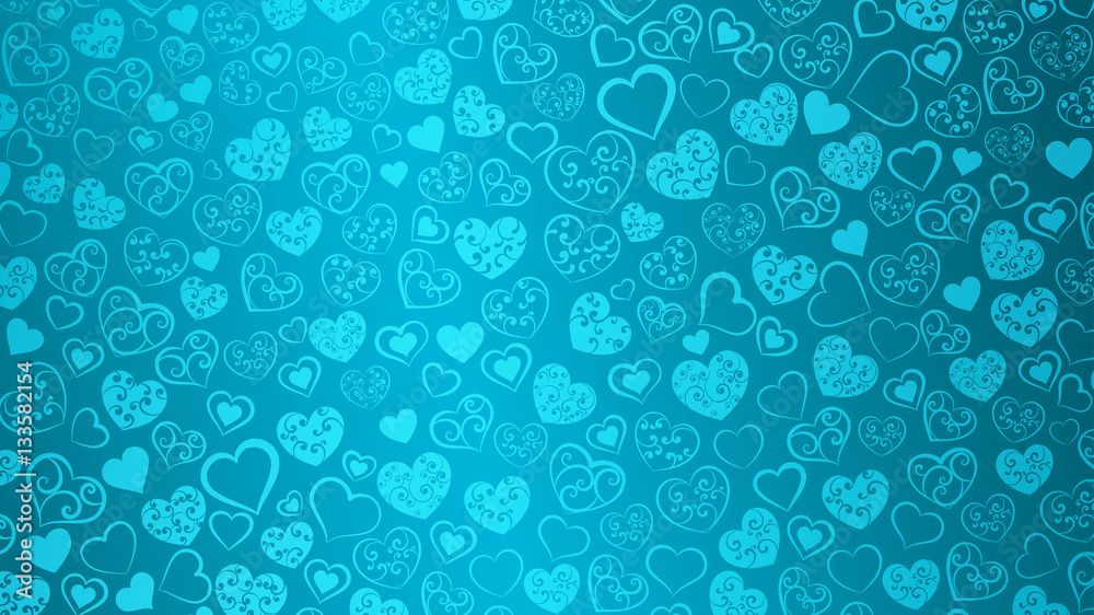 Background of hearts with swirls