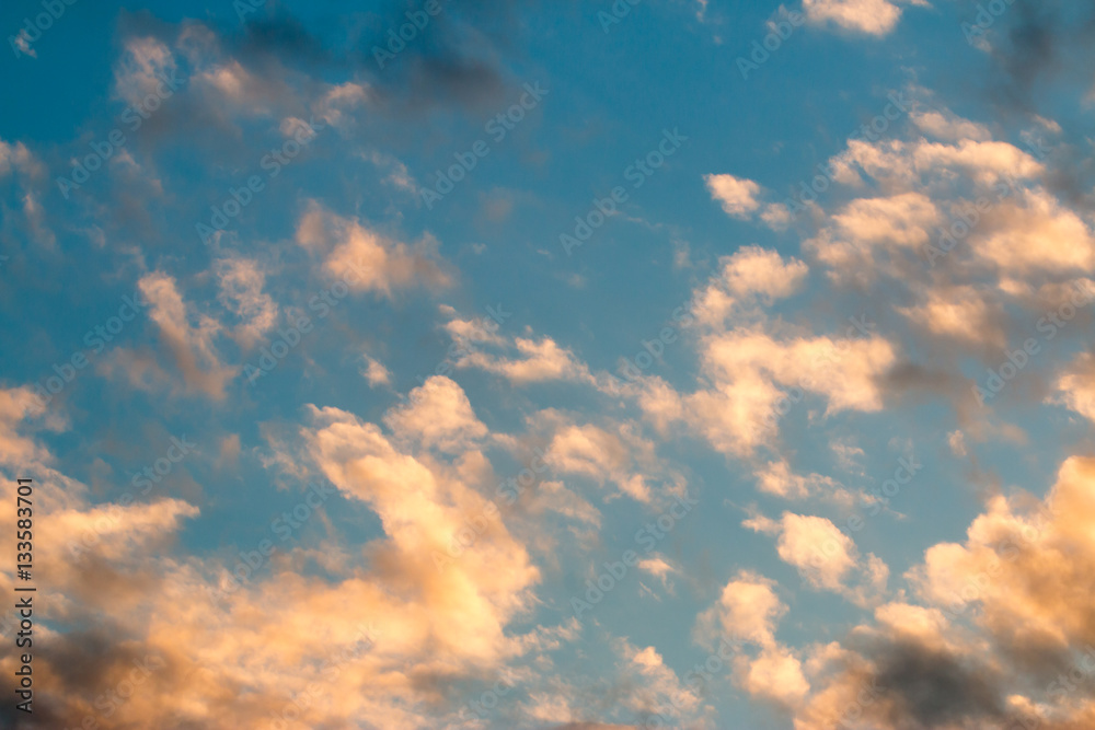 Fototapeta premium colorful dramatic sky with cloud at sunset