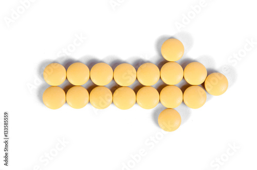 Medicine pills on a white background