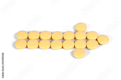 Medicine pills on a white background