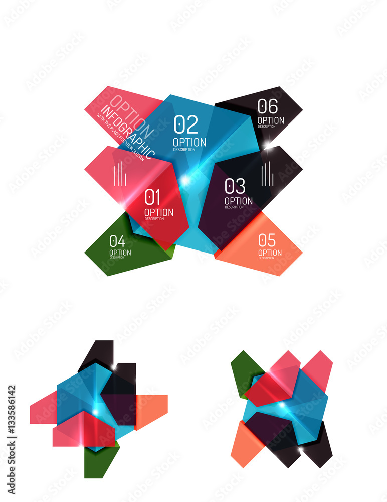 Paper infographic elements Paper infographic elements