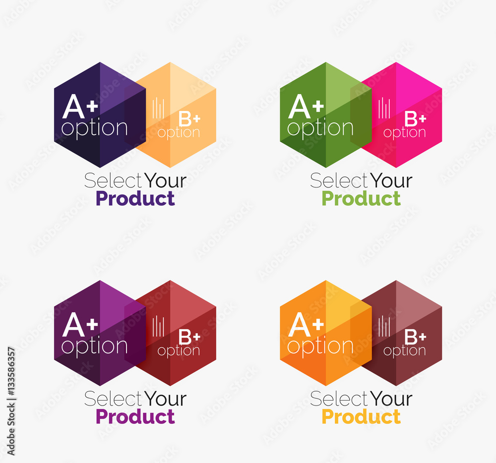 Set of infographic templates with text and options Set of infographic templates with text and options