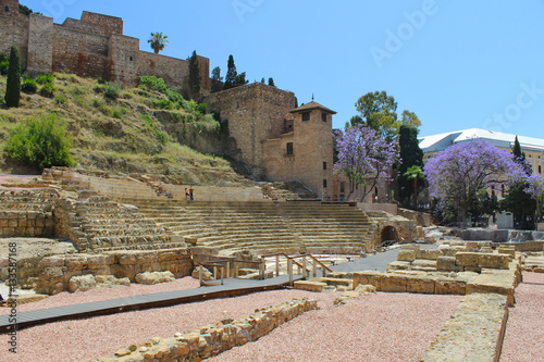 Quadro su tela Teatro romano de Málaga en primavera
