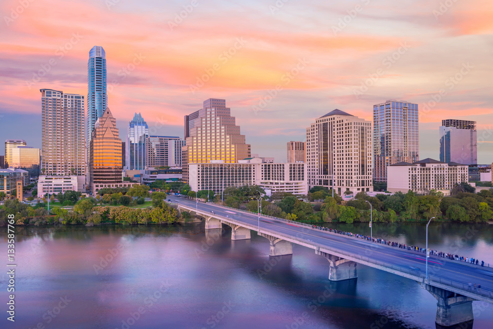 Obraz premium Downtown Skyline w Austin w Teksasie