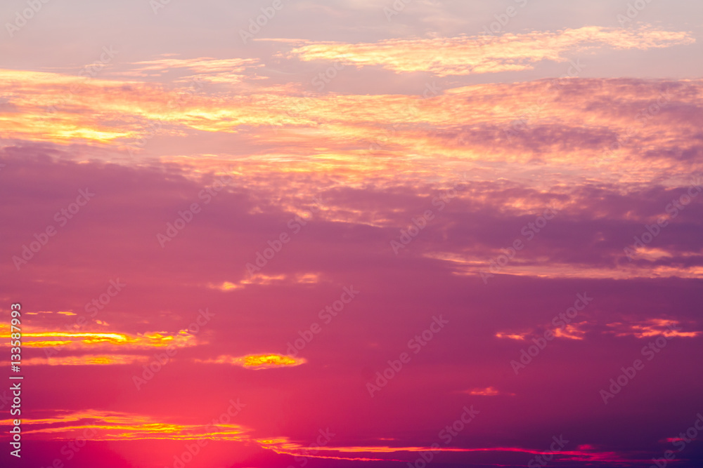 Fototapeta premium colorful dramatic sky with cloud at sunset