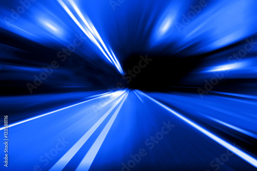 speed motion on night road