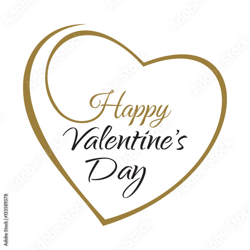 Happy Valentines Day. Greeting inscription. Hand lettering. Frame in the shape of heart. Vector illustration isolated on white background