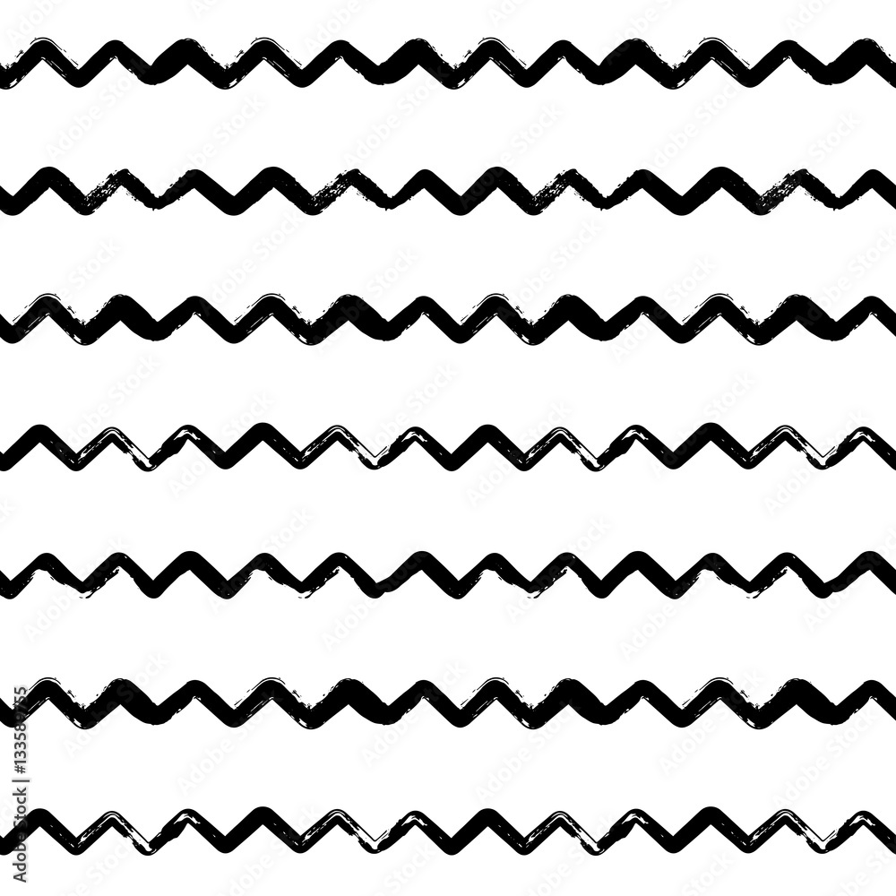 Decorative seamless pattern with handdrawn shapes