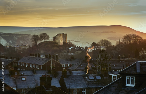 Lewes Castle, Sussex, UK at Dawn photo