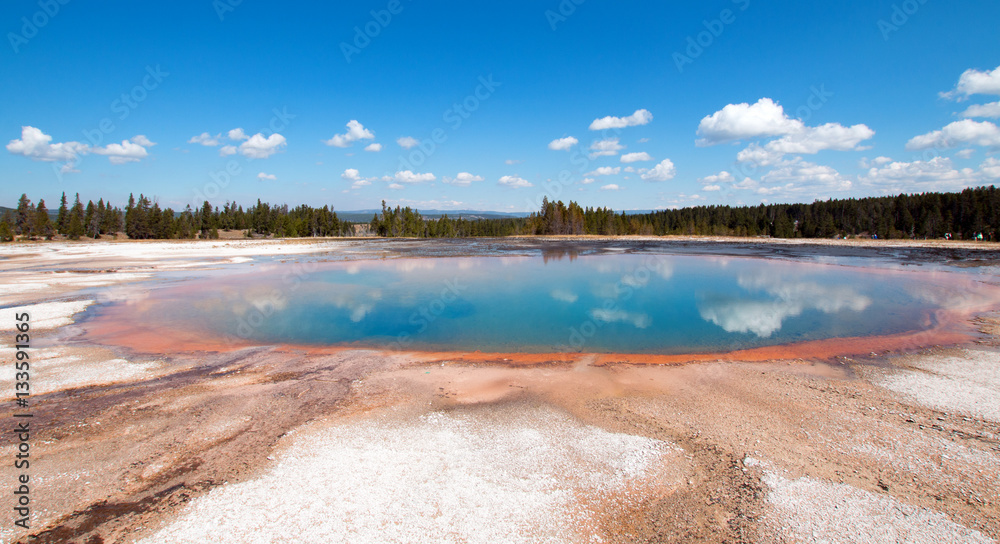 Turquoise Pool in the Midway Geyser Basin in Yellowstone National Park in Wyoming United States Turquoise Pool in the Midway Geyser Basin in Yellowstone National Park in Wyoming United States