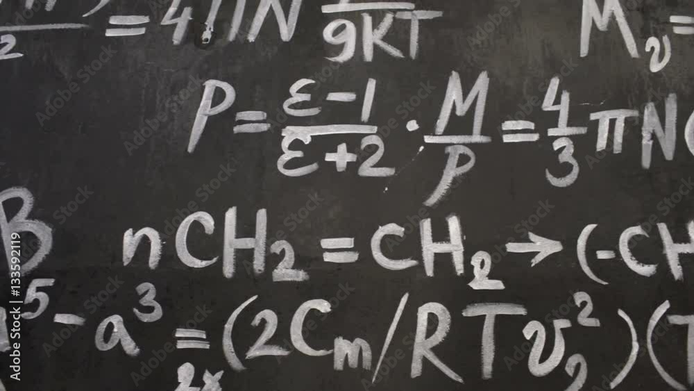 Chemical and mathematical equations wall room background Chemical and mathematical equations wall room background