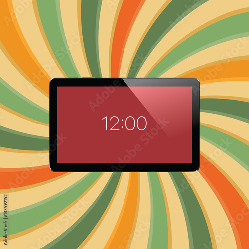 Digital tablet with shiny sensor screen. Electronic smart device. Mobile gadget.