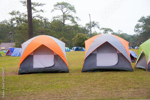 Camping tent in Phu Kradueng National Park Thailand