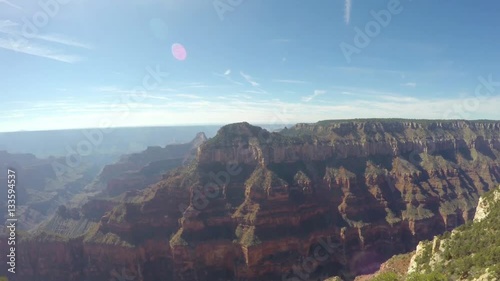 Zooming pan timelapse view from a viewpoint, at Grand canyon north rim, in Arizona, United states of America