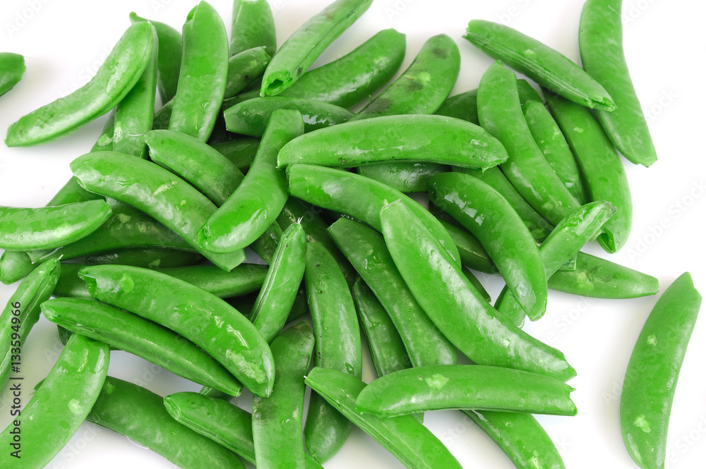 fresh sugar pea isolated on white background fresh sugar pea isolated on white background