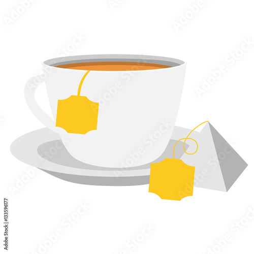 Cup of tea with a bag of