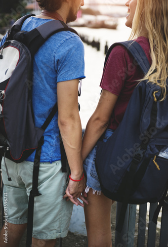 Couple traveling together wanderlust trip