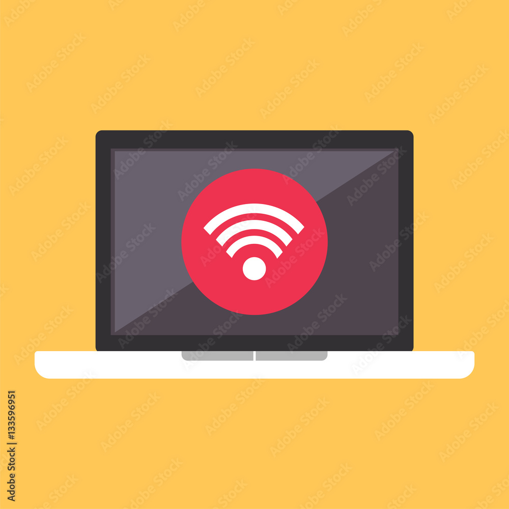 Wireless connectivity concept. Setting wireless connection on laptop Wireless connectivity concept. Setting wireless connection on laptop