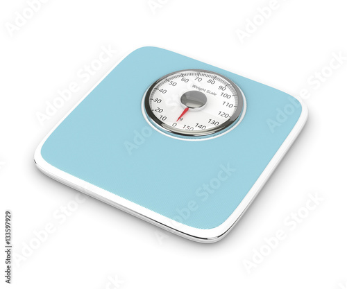 3d rendering of weight scale isolated over white