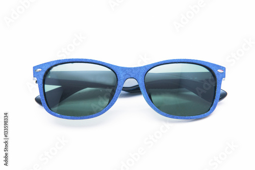 Blue Sunglasses on white background