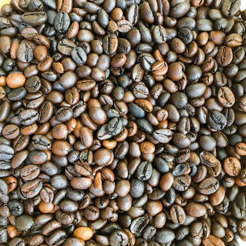 Brown coffee beans, close-up of coffee beans for background and texture
Brown coffee beans, close-up of coffee beans for background and texture
